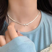 Titanium Steel Necklace Female Niche Design Hot Girl Short Pearl