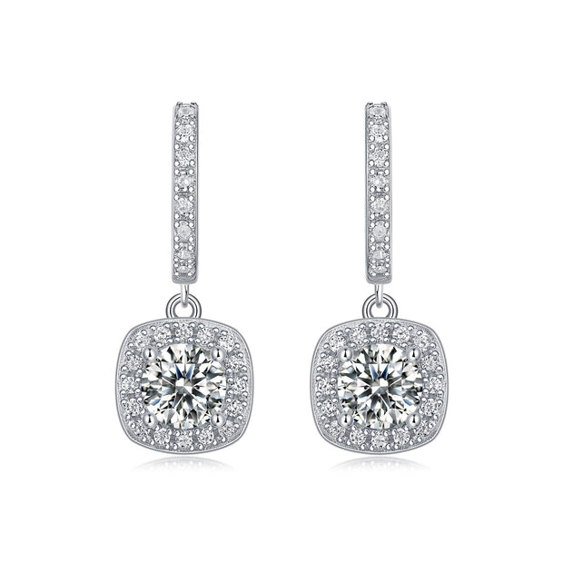 S925 Silver Earrings Moissanite Dream Long Ear Studs