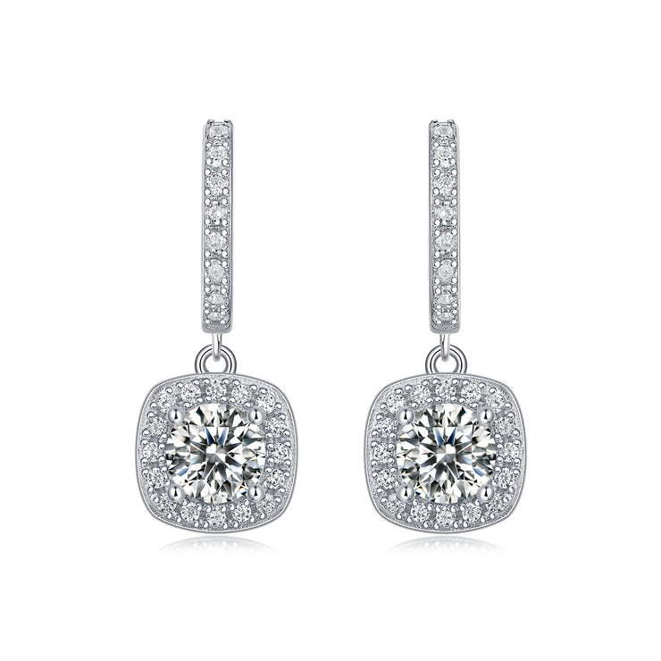 S925 Silver Earrings Moissanite Dream Long Ear Studs