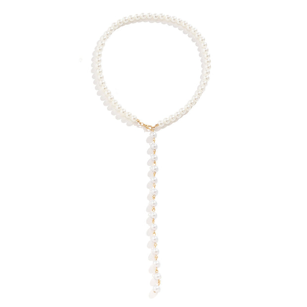 Round Beads Chain Beaded Pearl Niche Necklace