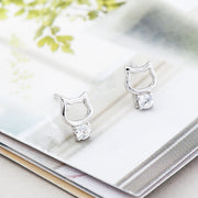 Summer Popular Cat Sterling Silver Zircon Earrings