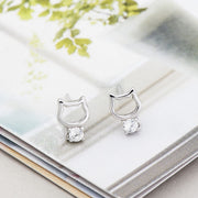 Summer Popular Cat Sterling Silver Zircon Earrings