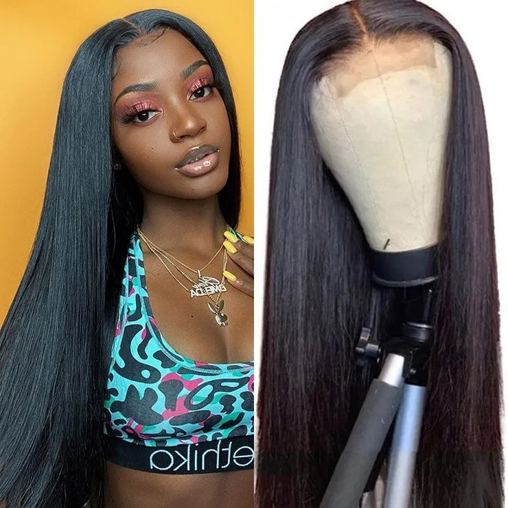 Natural Lace Front Wig Medium Long Straight Hair