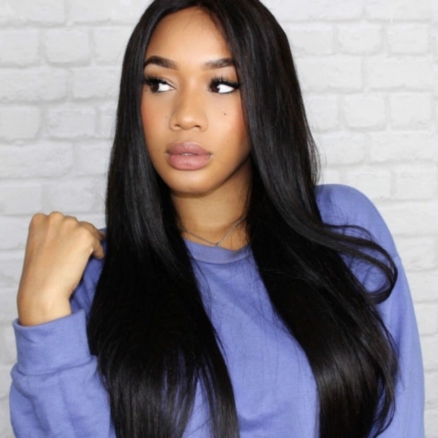Wig Female Long Black Straight Hair Africa