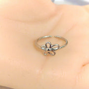 Thai Silver Sweet And Simple Hollow Silver Small Flower Open Index Finger Ring