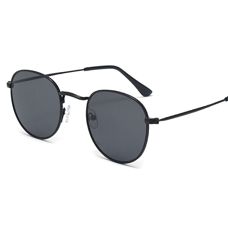 HD Anti-blue Ray Fashion Round Frame Metal Sunglasses