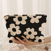 Hand-painted Cartoon Large Floral Corduroy Zipper Buggy Bag