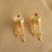 Silver Pin Earrings High Zircon Ear Studs