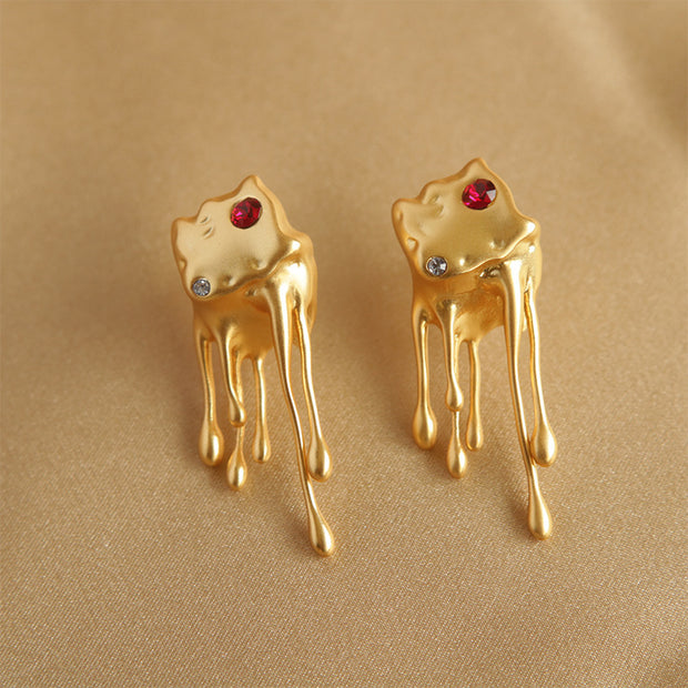 Silver Pin Earrings High Zircon Ear Studs