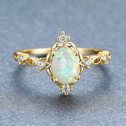 Drop-shaped Inlaid Zircon Alloy Ring