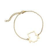 Cut Small Animal Hollow Owl Pendant Simple Bracelet