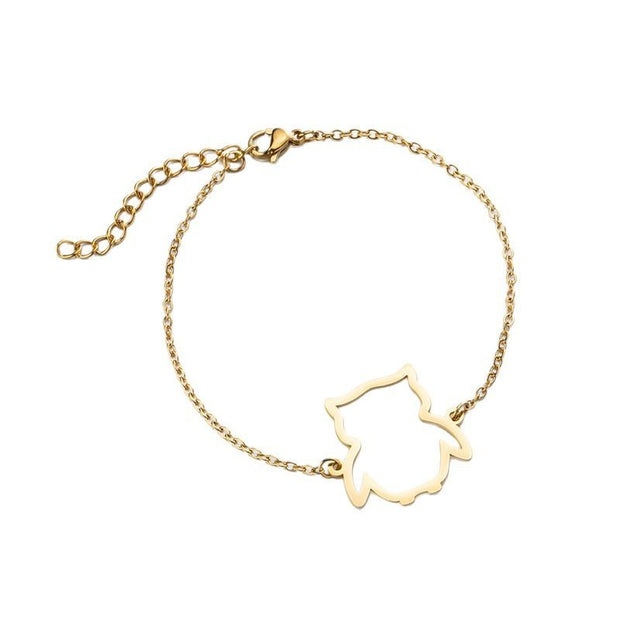 Cut Small Animal Hollow Owl Pendant Simple Bracelet