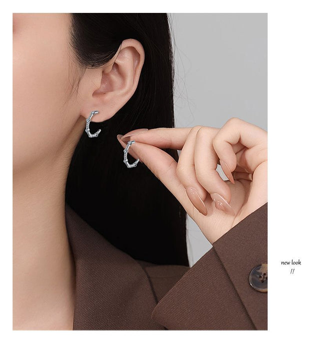 Silver Pin Ear Ring Simple Wild Earrings
