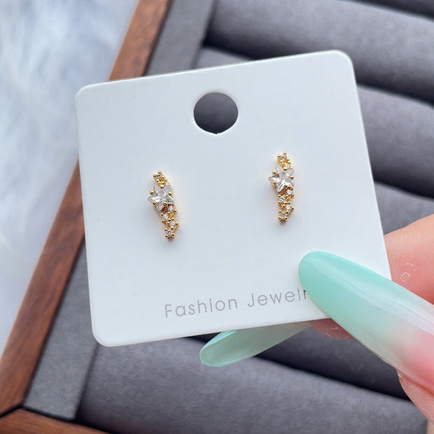 Star Ear Studs Female Zircon Earrings
