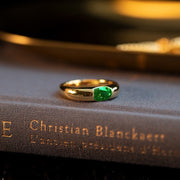 Retro Simple Ruby Emerald Men's And Women's Same Stylish Glossy Ring