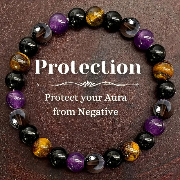 Natural Amethyst Tiger Eye Turquoise Bracelet