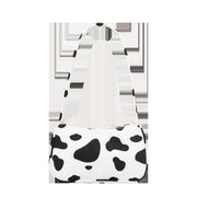 Harajuku Style Cow Shoulder Bag Black And White Stripes Simple