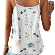 Women's European And American Style Lace Printed Lace V-neck Pullover Strap