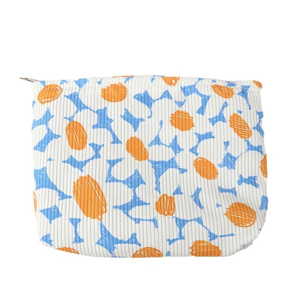 Hand-painted Cartoon Large Floral Corduroy Zipper Buggy Bag