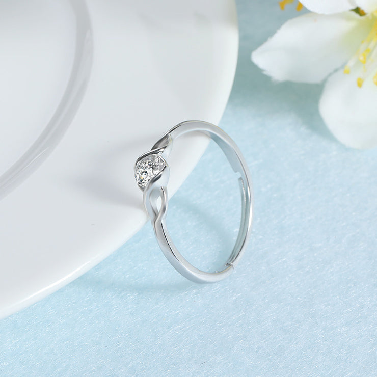 Simple Korean Style Love's Interwoven Heart-pleasing Ring