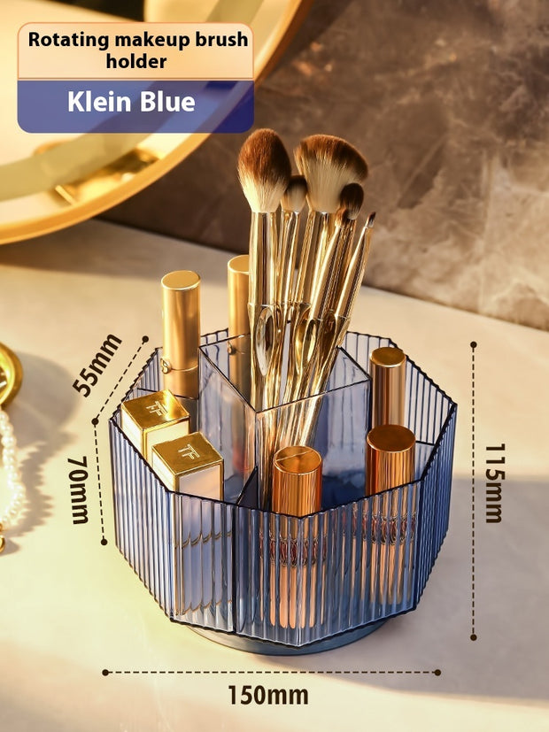 Desktop Grid Rotating Cosmetic Brush Storage Container