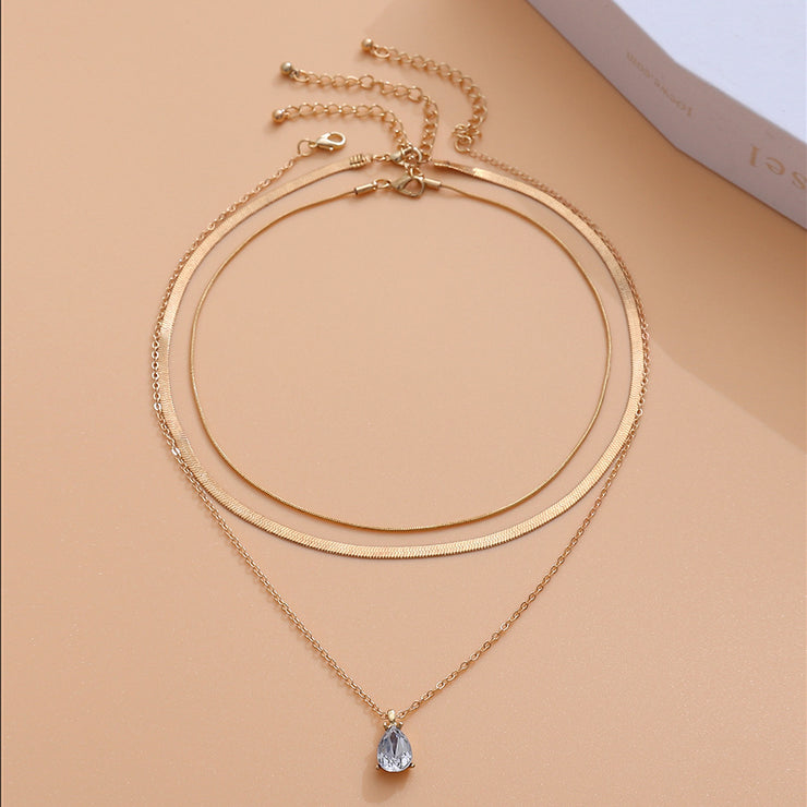Sweet Cool Simple Metal Niche Water Drop Necklace