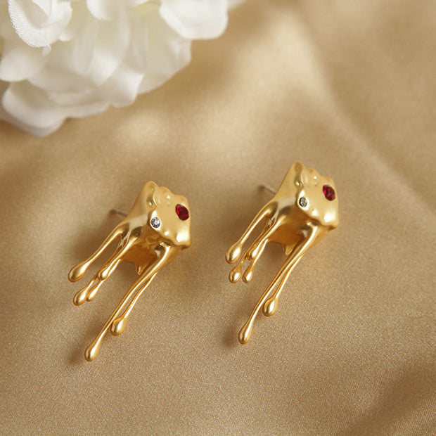 Silver Pin Earrings High Zircon Ear Studs