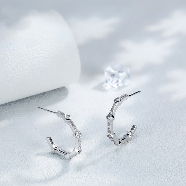 Silver Pin Ear Ring Simple Wild Earrings