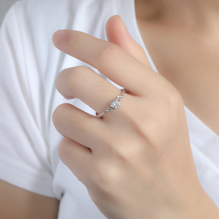 Simple Korean Style Love's Interwoven Heart-pleasing Ring