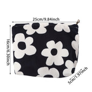 Hand-painted Cartoon Large Floral Corduroy Zipper Buggy Bag