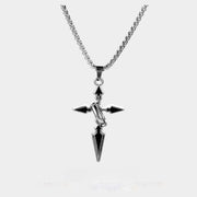 Minimalist Hip Hop Ring Cross Necklace