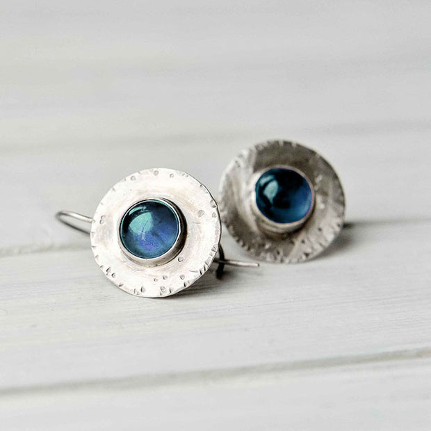 New Ethnic Style Ancient Round Inlaid Earrings