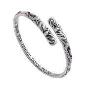 Retro With Opening Lotus Silver Bracelet Children