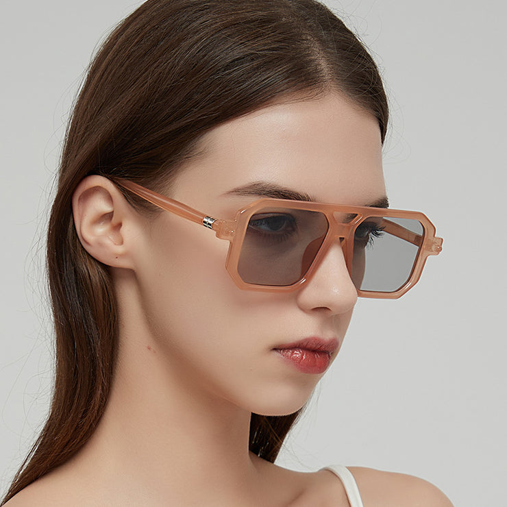 Fashionable Double-beam Polygonal Sunglasses For Men And Women