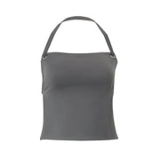 Off-neck Yoga Back Strap Halter Solid Color Top