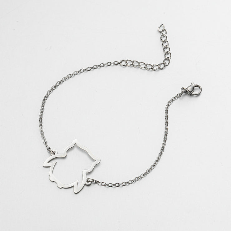 Cut Small Animal Hollow Owl Pendant Simple Bracelet