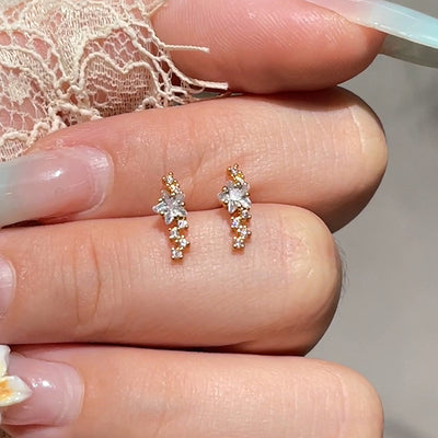 Star Ear Studs Female Zircon Earrings