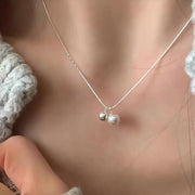 Titanium Steel Necklace Female Niche Design Hot Girl Short Pearl