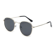 HD Anti-blue Ray Fashion Round Frame Metal Sunglasses