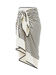 Pattern Swimsuit Bikini Swimsuit With Shoulder Straps Black And White