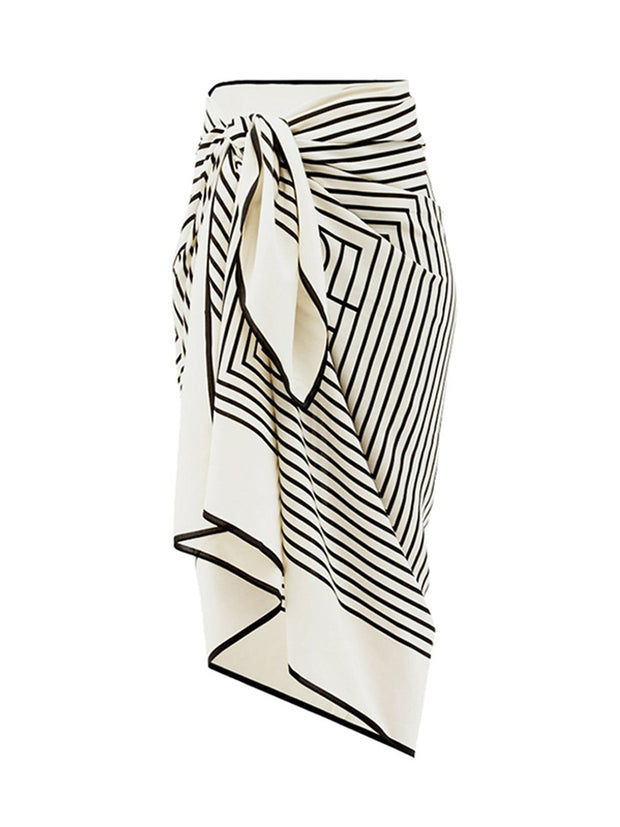 Pattern Swimsuit Bikini Swimsuit With Shoulder Straps Black And White