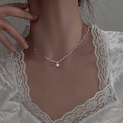 Titanium Steel Necklace Female Niche Design Hot Girl Short Pearl