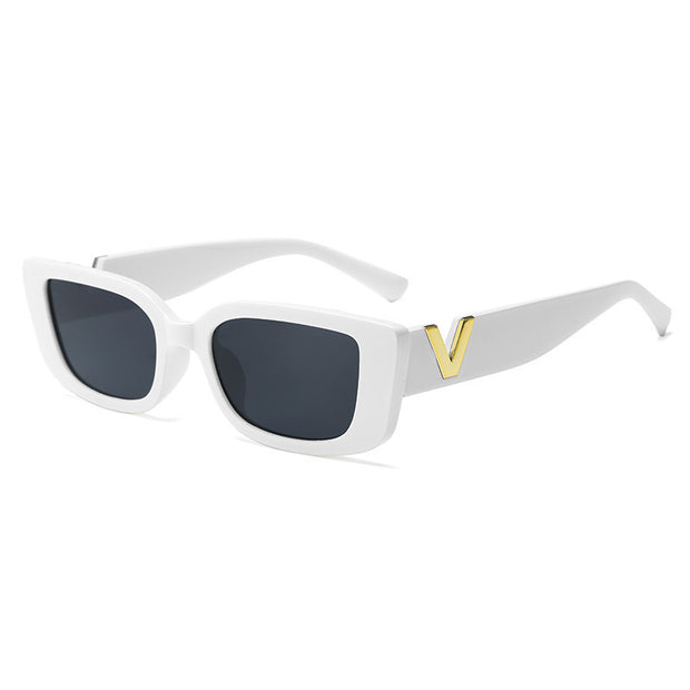 Square-rimmed Glasses White Frame Sunglasses
