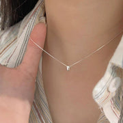Titanium Steel Necklace Female Niche Design Hot Girl Short Pearl