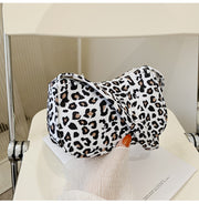 Harajuku Style Cow Shoulder Bag Black And White Stripes Simple