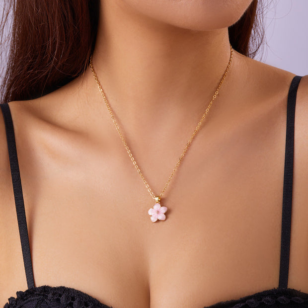 Elegant Cherry Blossom Clavicle Chain For Women