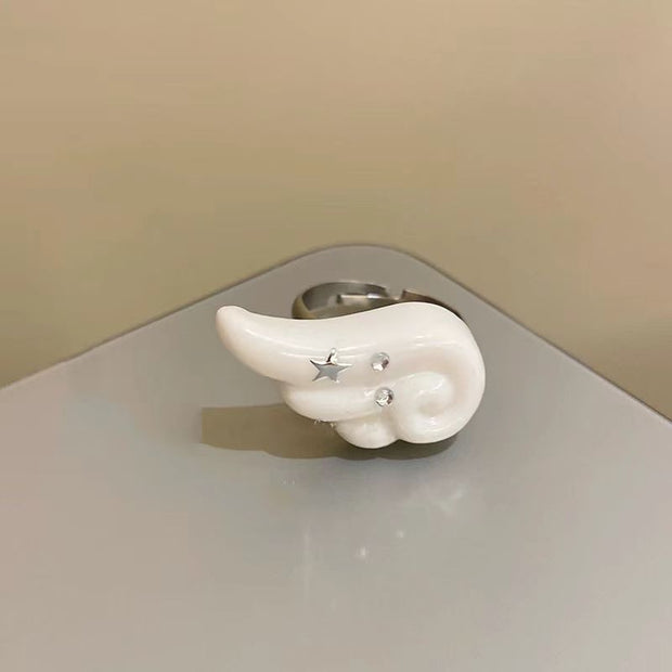 Niche Fashion Angel Wings Cute Open Ring For Women
