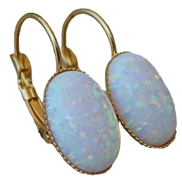 Square Ear Clip Crystal Egg-shaped Earrings
