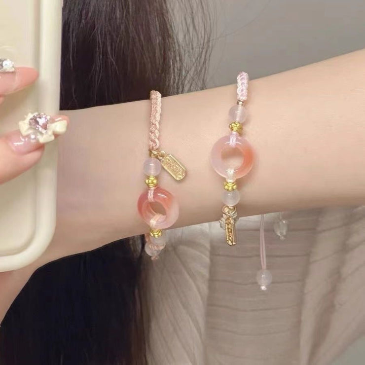 Girl Peach Blossom Color Matching Couple Safety Bracelet