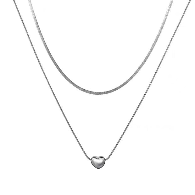 Double-layer Twin Love Necklace For Women
